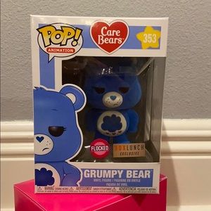 Grumpy Bear Flocked Funko Pop